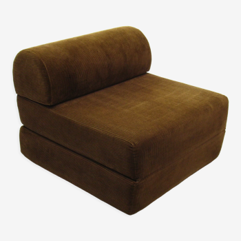 Corduroy reclining easy chair, 1970s