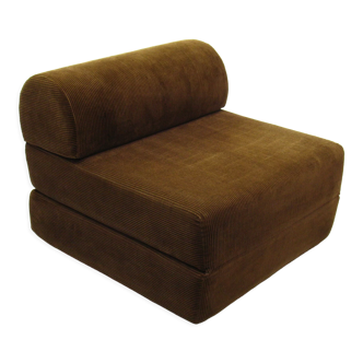 Corduroy reclining easy chair, 1970s