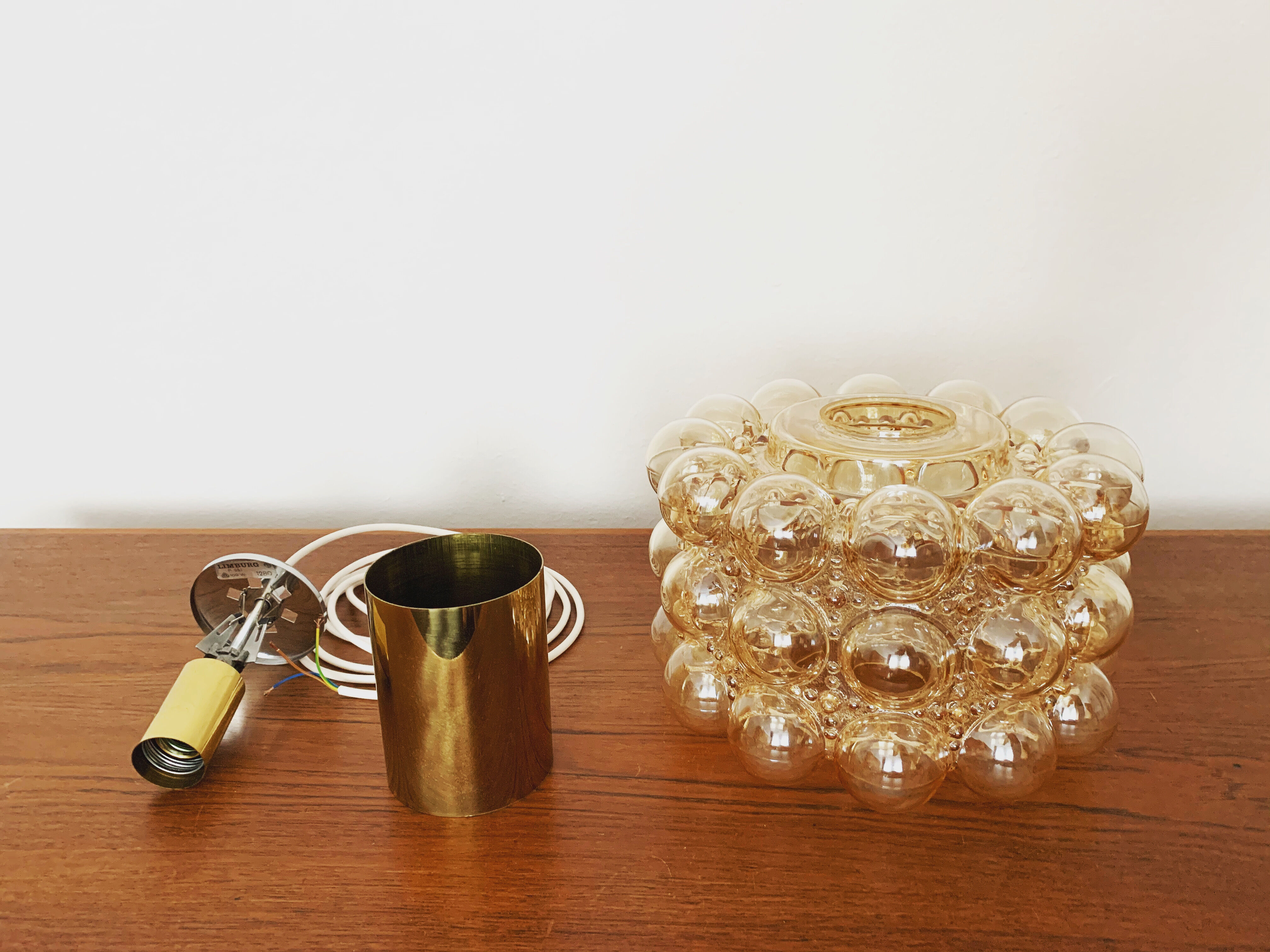 Bubble glass pendant lamp by Helena Tynell for Glashütte Limburg