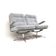 Vintage 2-seater sofa with gray suede upholstery made in the 1970s