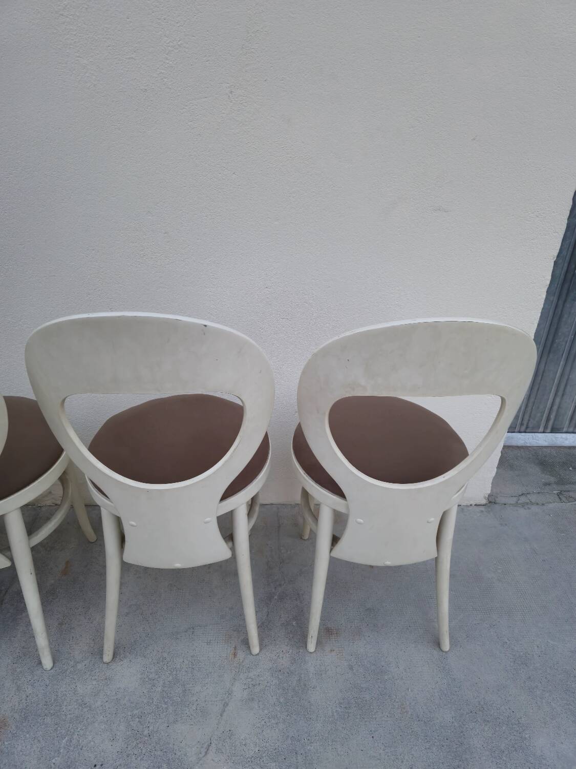 Set of 4 Baumann chairs, Mouette model, vintage 1950s