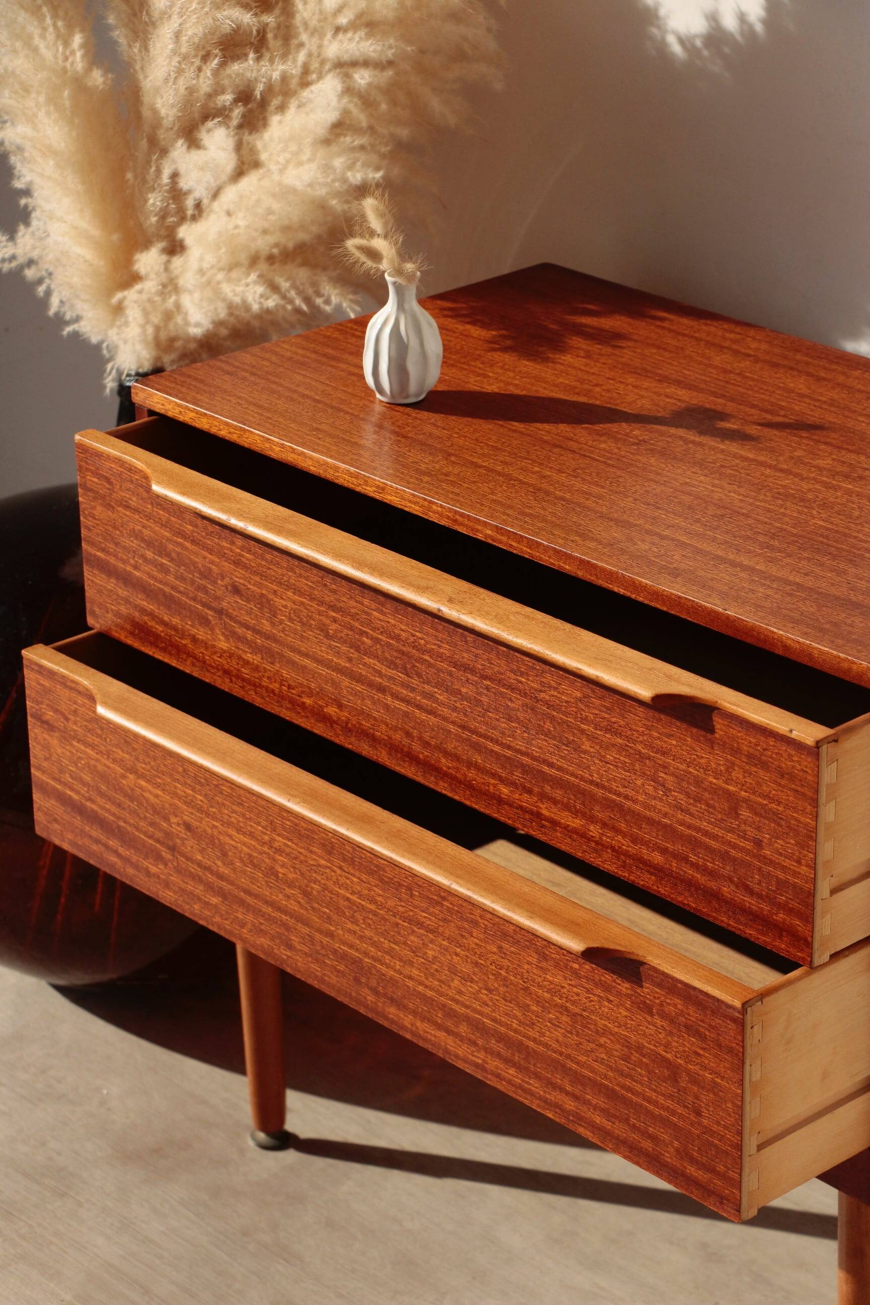 Vintage Teak Chest of Drawers – Small Restored Scandinavian Furniture