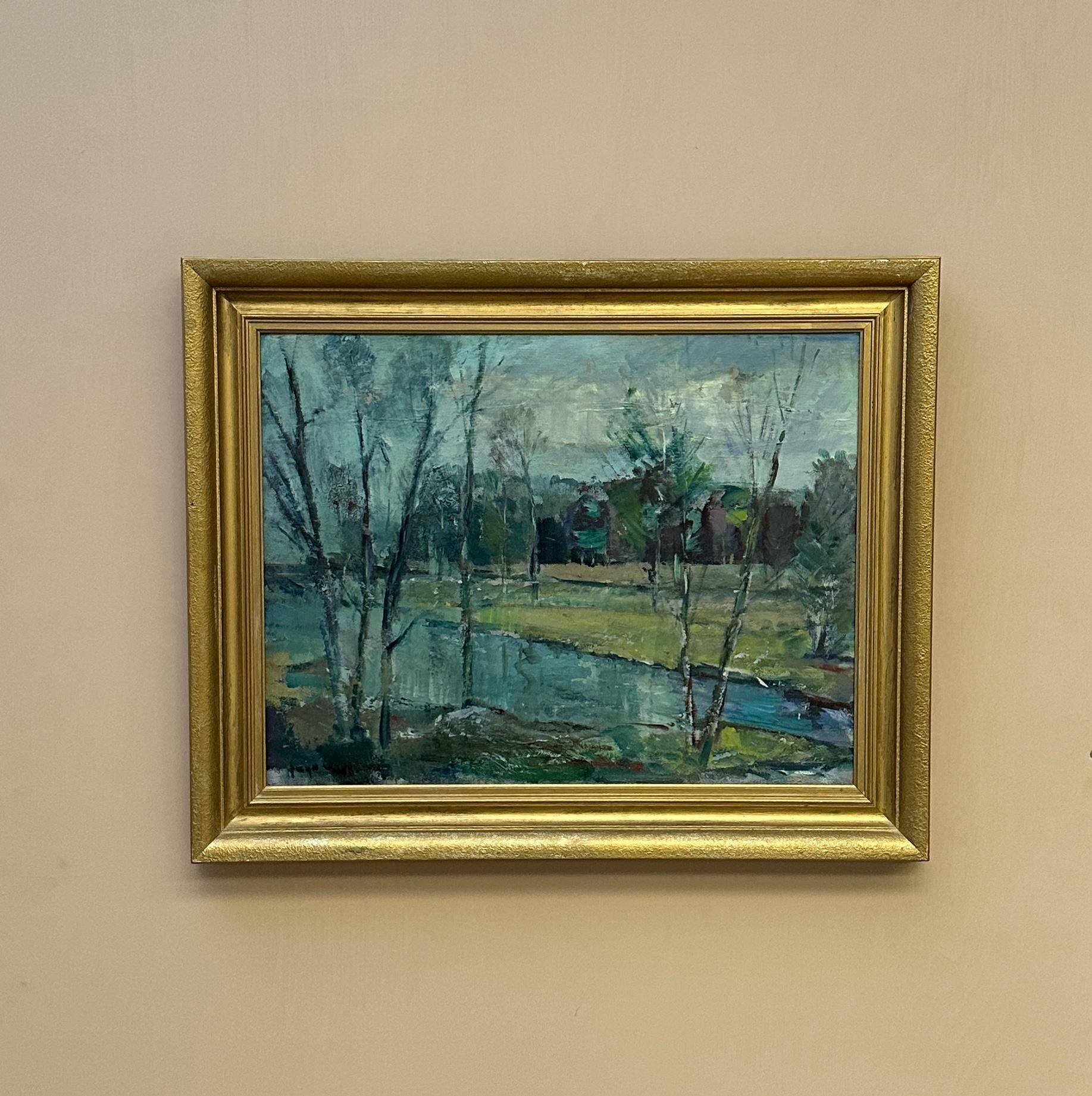 Swedish Oil on Canvas – “Obscured by Trees” by Hugo Carlberg
