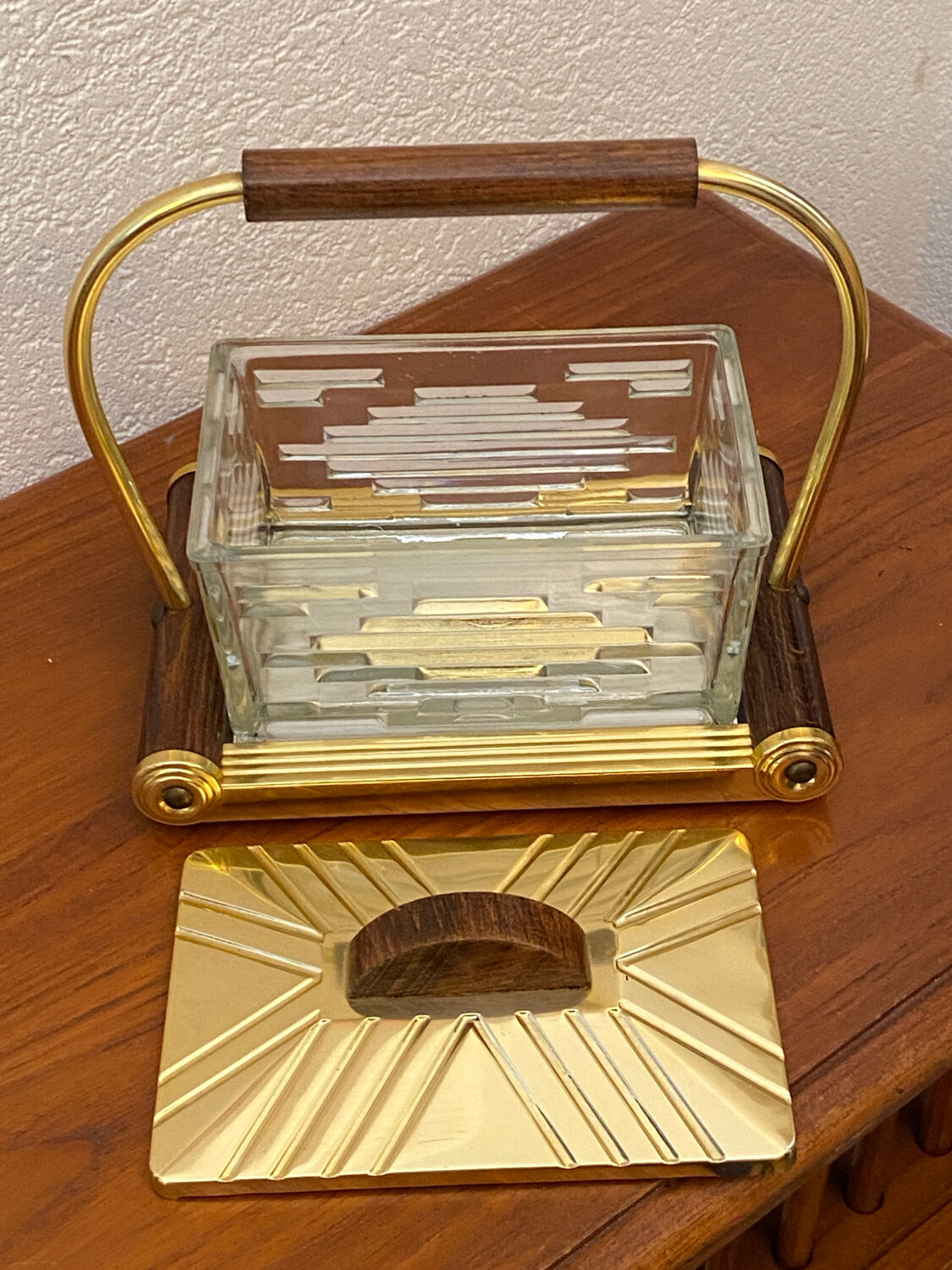 Art Deco biscuit box on a mirrored tray