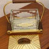 Art Deco biscuit box on a mirrored tray