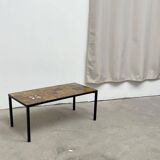 Coffee table in black metal and ceramic