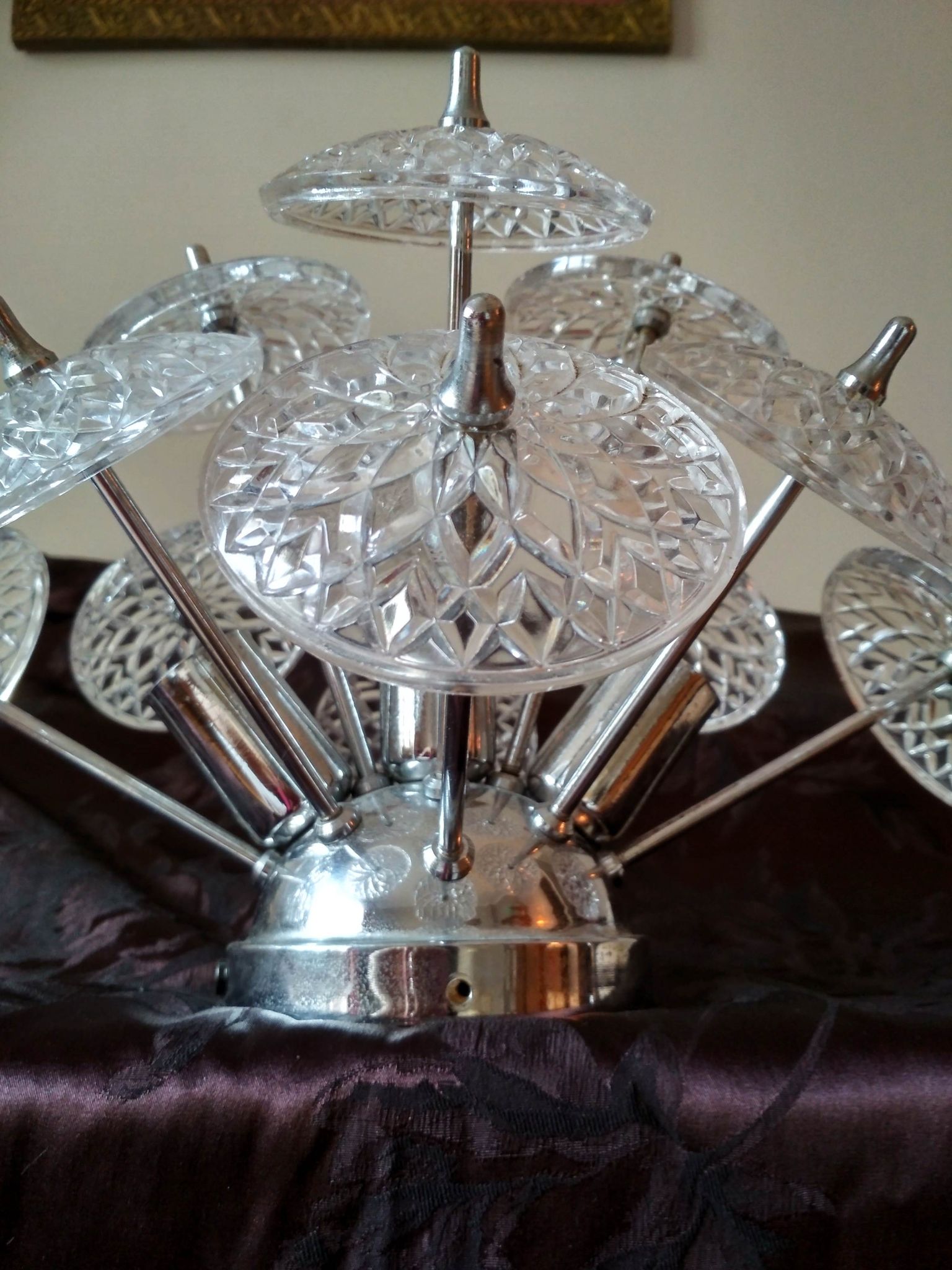 Sputnik ceiling light chandelier 3 fires Emil Stejnar - 1960