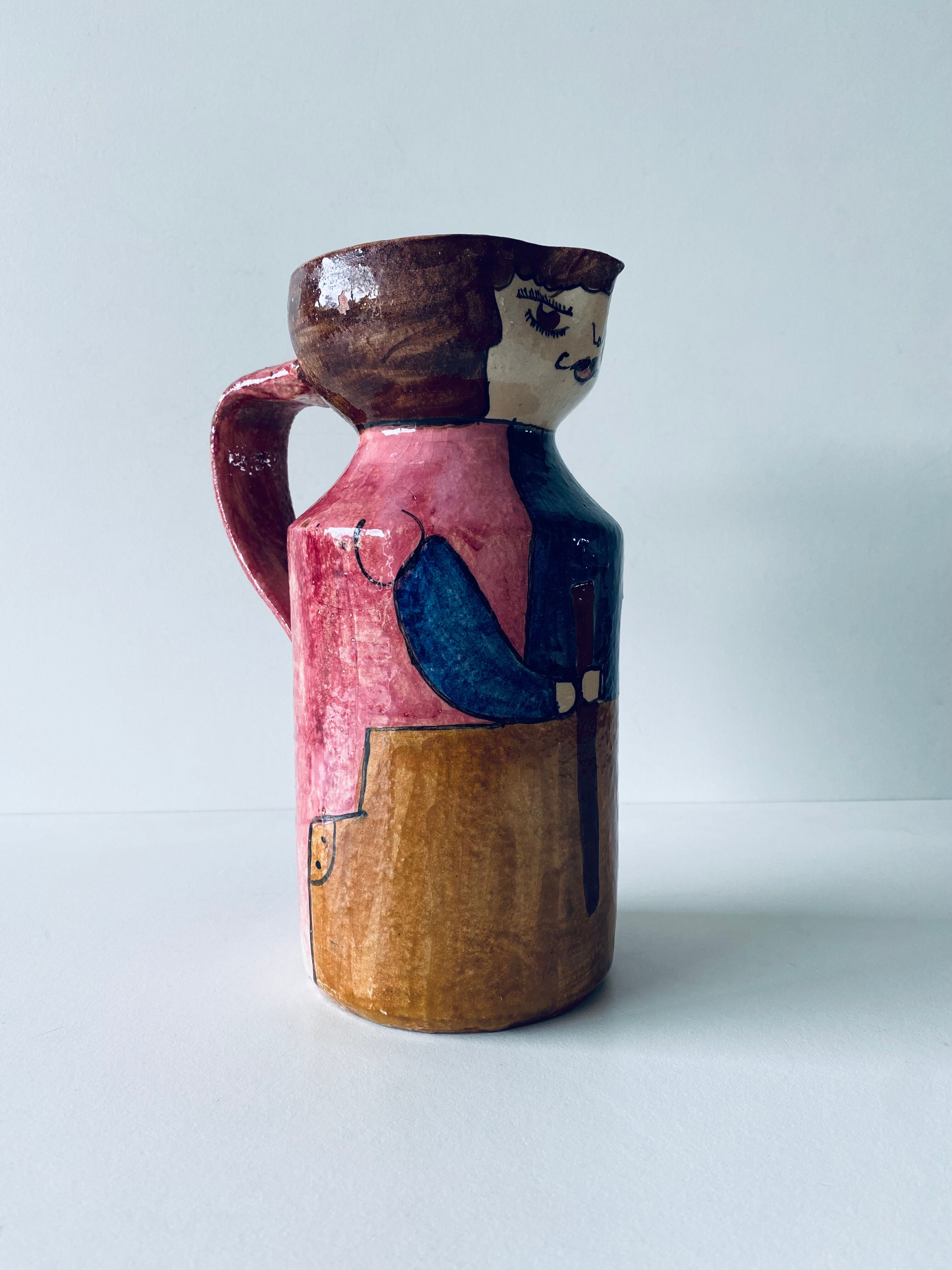 Vintage pitcher Portuguese pottery