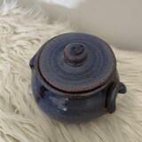 Blue stoneware pot