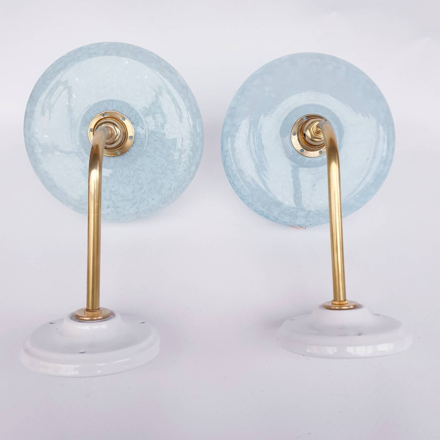 Clichy glass swan neck wall lights