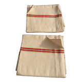 Set of 2 mixed tea towels. Blue flower . 82x60