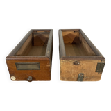 Set of 2 old wooden drawers