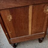 Solid oak and marble bedside tables