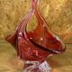 Red glass vintage design vide poche Rubín Glass original label