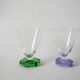 Lot de 5 verres à vin design pieds colorés 1970-1980
