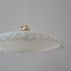 Pair of suspensions in pleated opaline and rounded border 30-40s