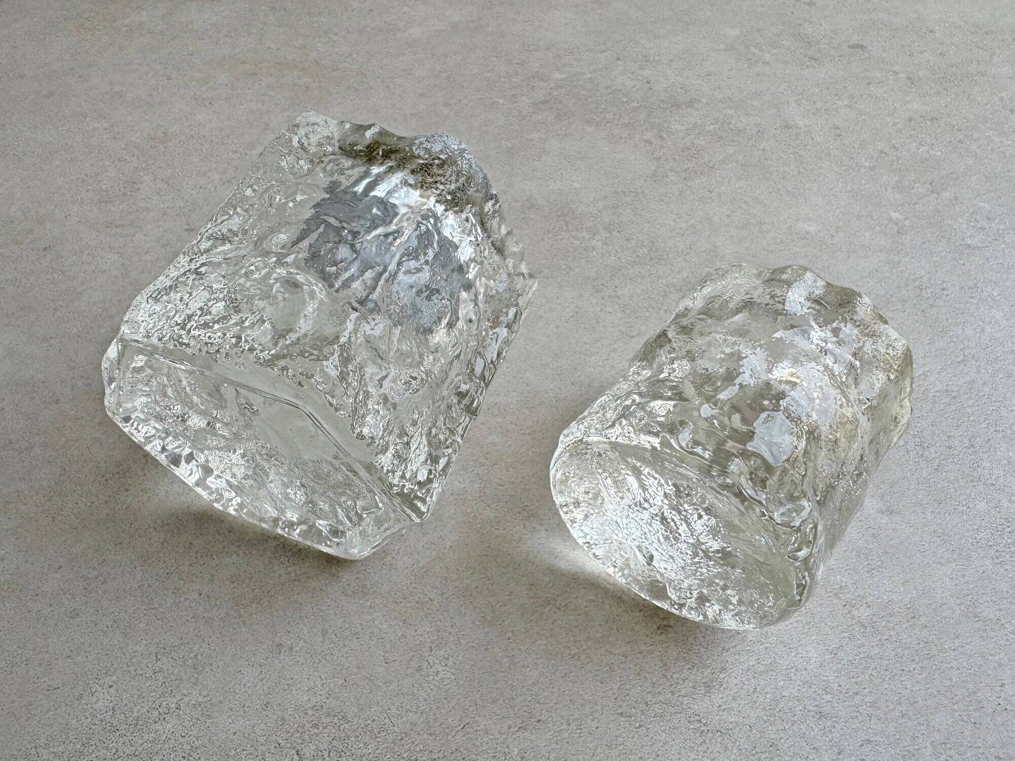 2 Vintage Scandinavian ice class candle holders
