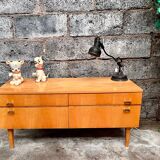 Light wood row TV unit