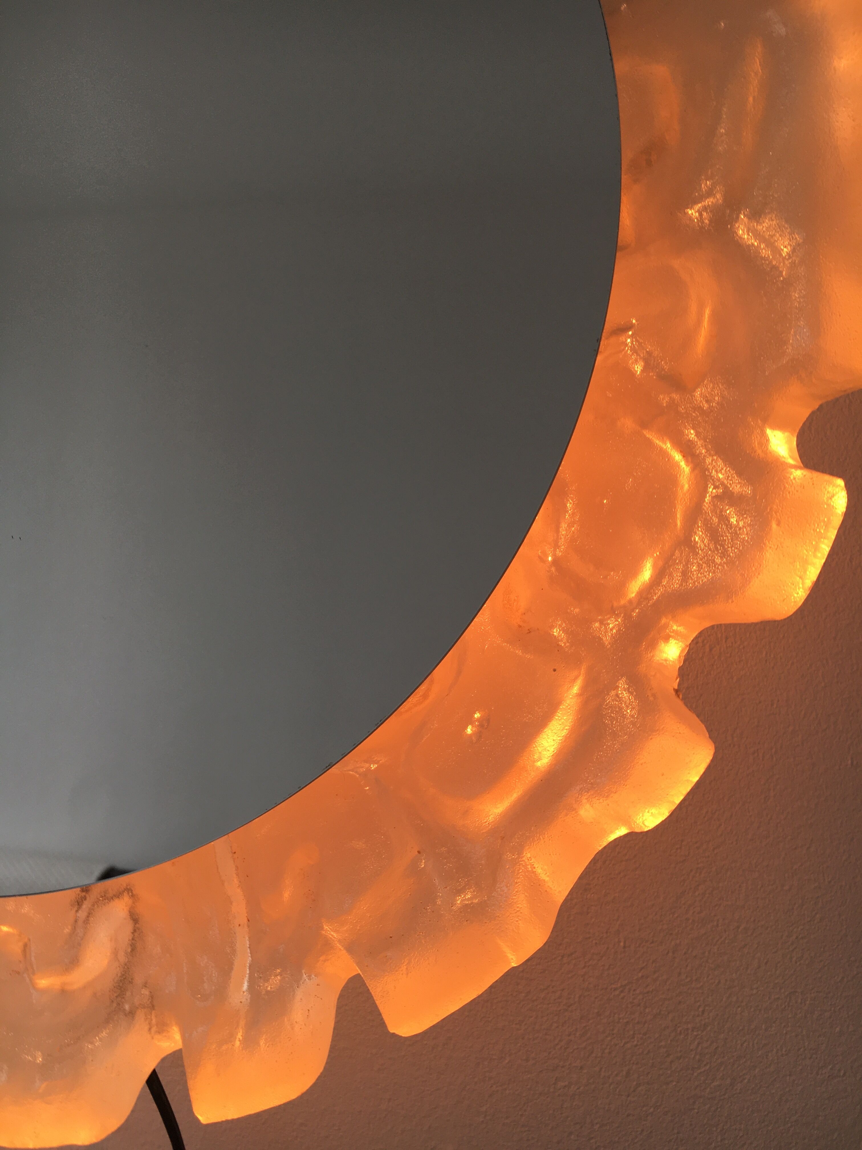 Hillebrand vintage Lucite wall mirror with backlight , 1970's , Germany