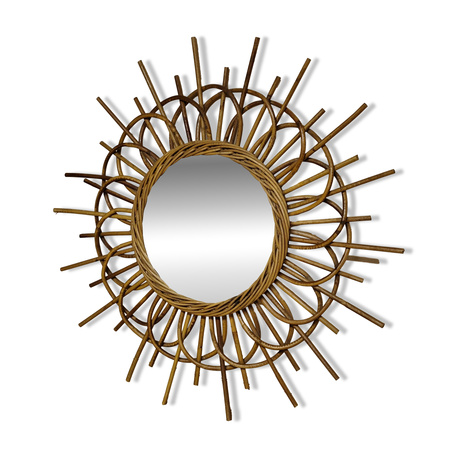 Vintage rattan mirror