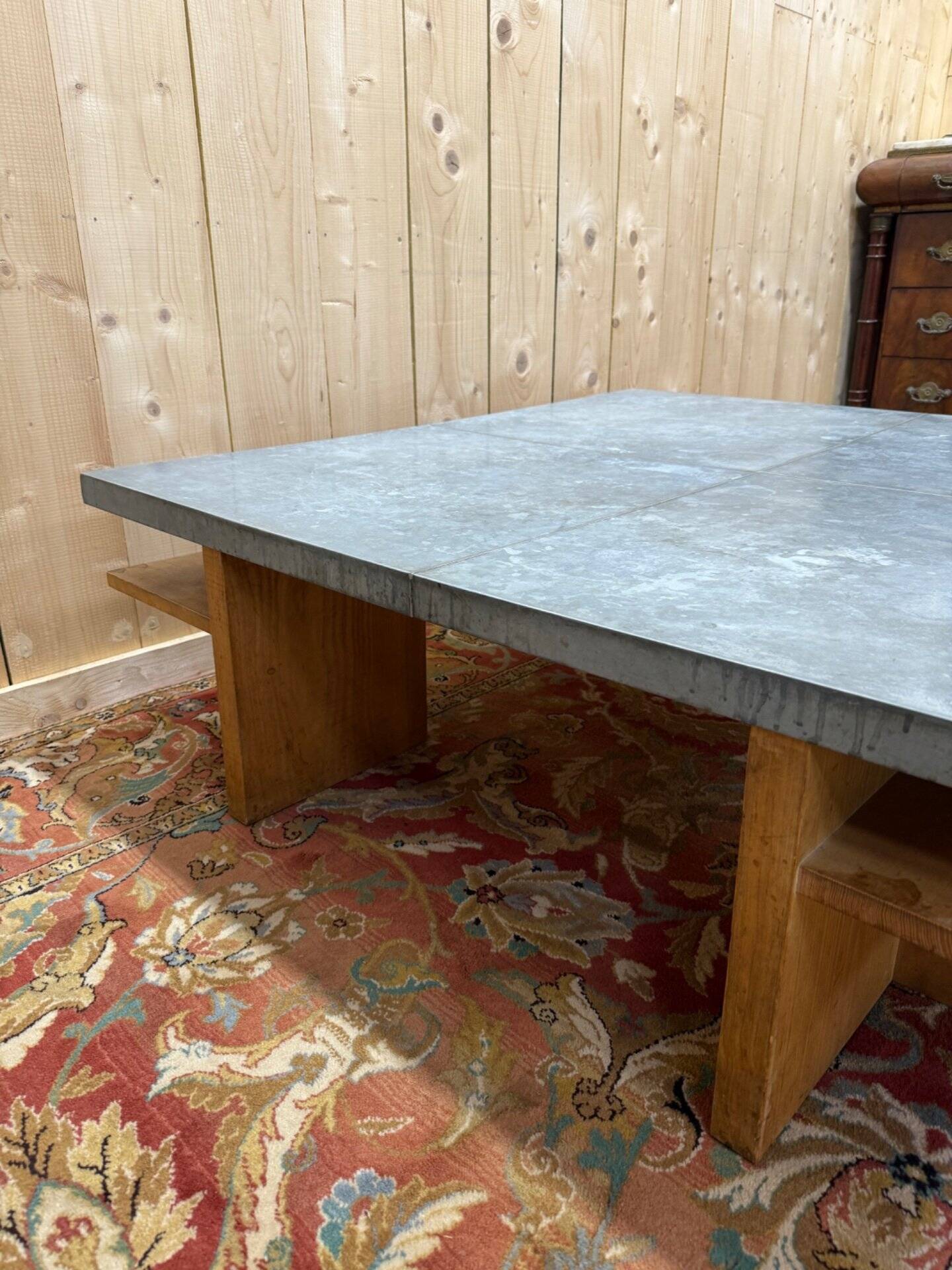 Table basse en frêne et zinc "The Conran Shop Paris"