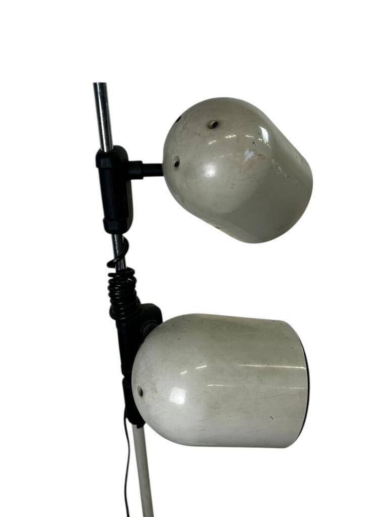 Vintage space-style floor lamp with 2 spots.