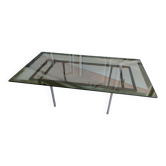 Table basse années 70 verre fumé