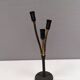 Old cast iron table lamp with brass bend and 3 light sources