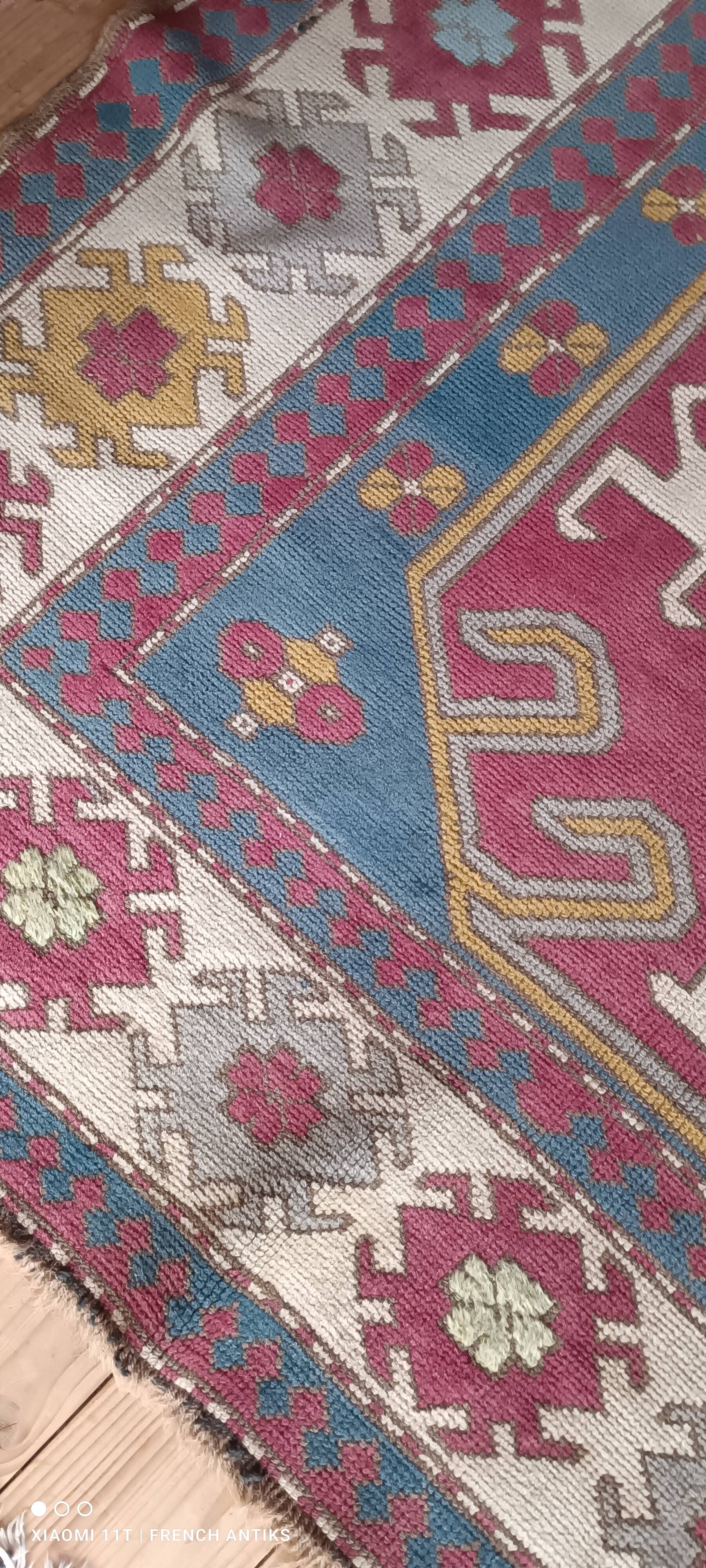 Tapis Sinkiang de chine, vintage des années 1980. Travail artisanal
