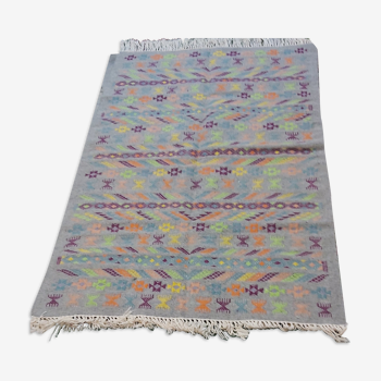 Tapis gris à motifs berbères multicolore 182x117cm