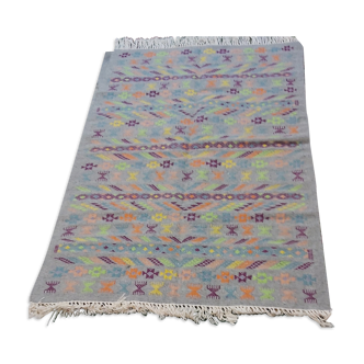 Tapis gris à motifs berbères multicolore 182x117cm