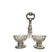 Silver-plated double salver, 19th century, Napoleon III