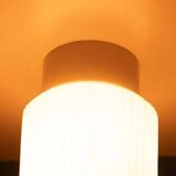 Space-age ribbed glass ceiling lamp, minimalist glass lamp.