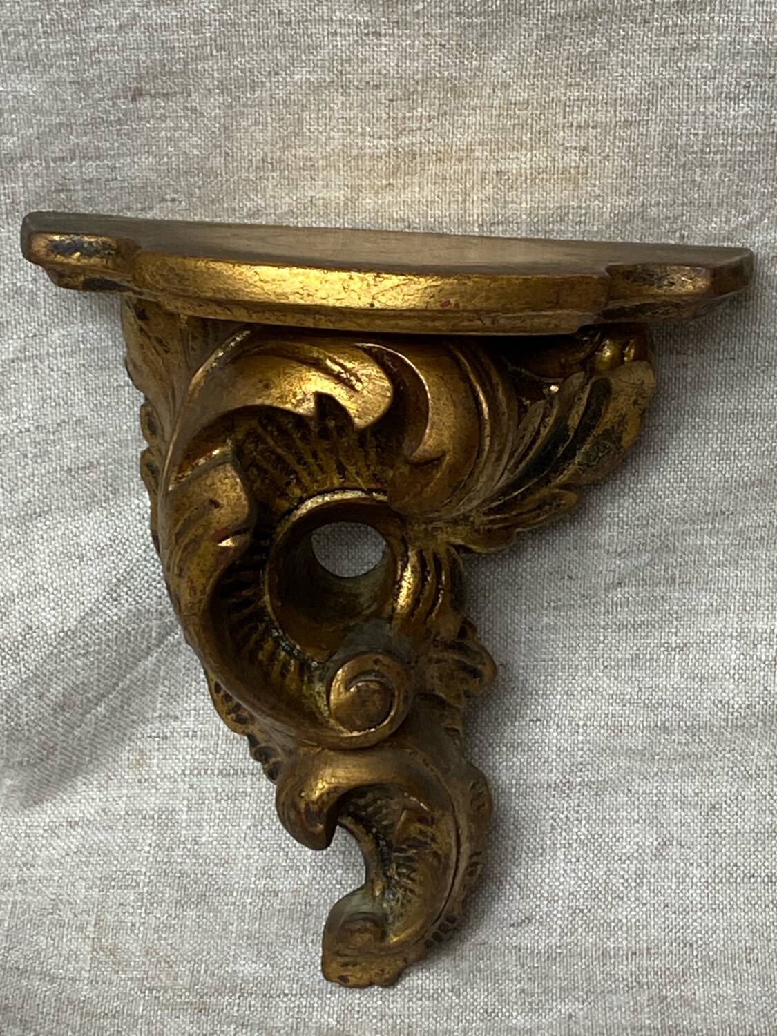 Pair of gilded wood wall consoles