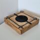 Ashtray empty pocket brutalist industrial metal and wood