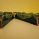 12 Doors green/golden ceramic knives - 1950s
