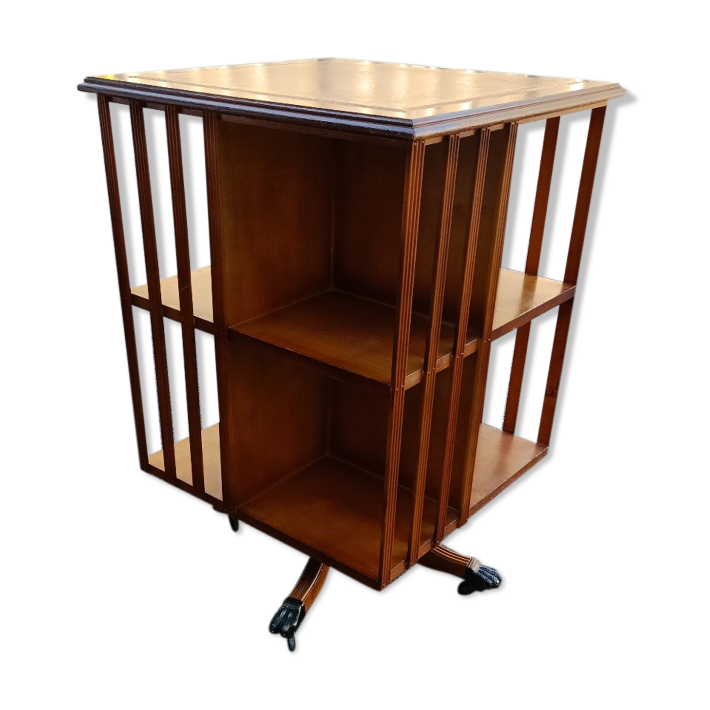 Old vintage English revolving bookcase