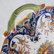 Petit plat avec anses en faience ,décor rouen