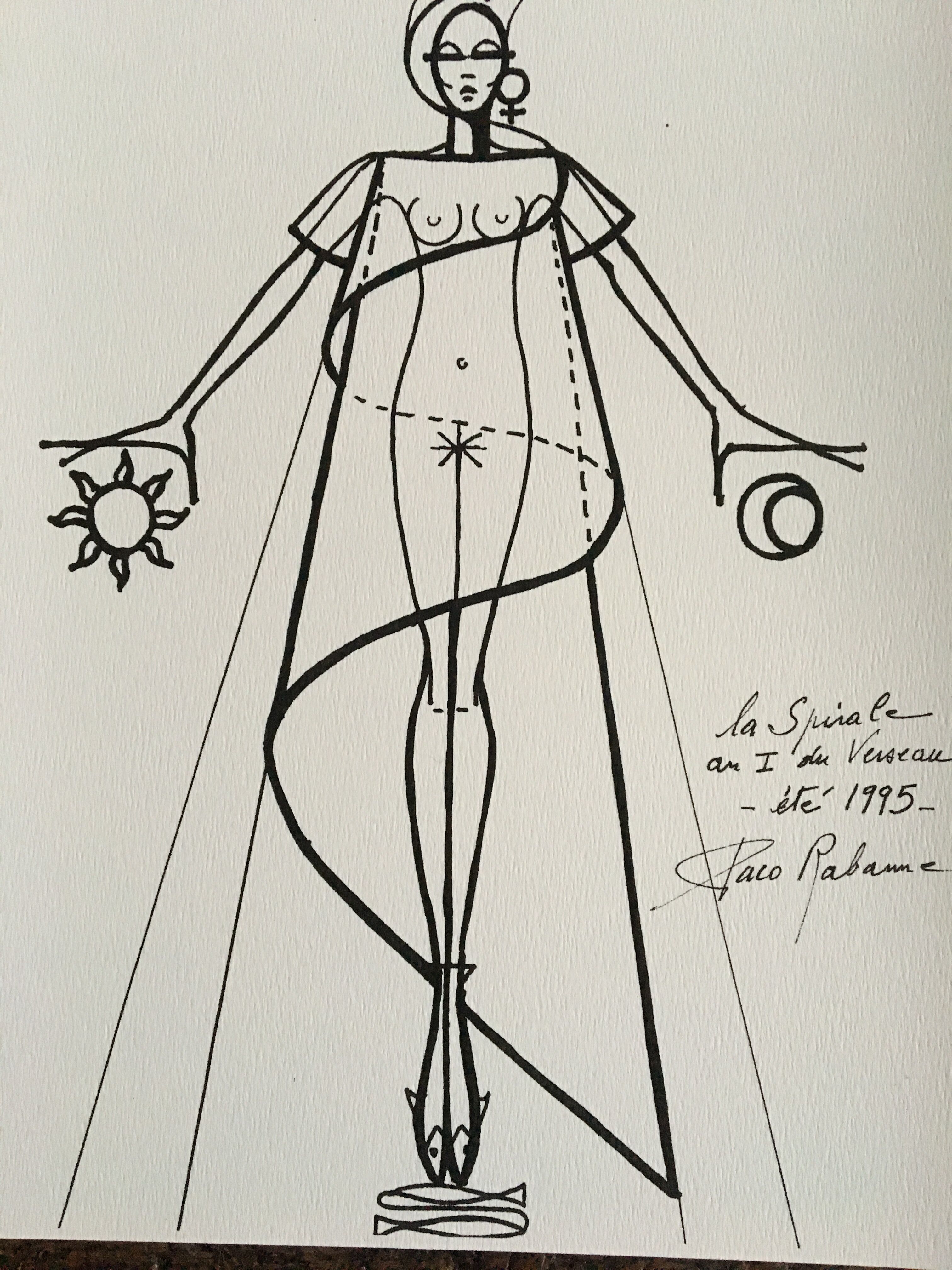 Nice press fashion illustration Paco Rabanne.  spring collection - summer 1995