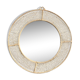 Moroccan mirror in natural hand woven raffia - 46cm