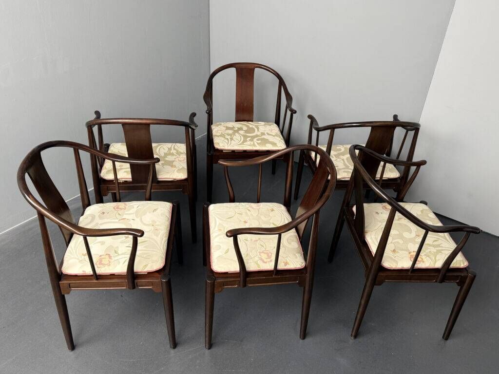 Set of 6 armchairs, “Chinese Chair” model FH 4283, designed by Hans J. Wegner for Fritz Hansen, Denmark, 1979