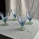 Set of 4 large blue and green glasses H14 D10