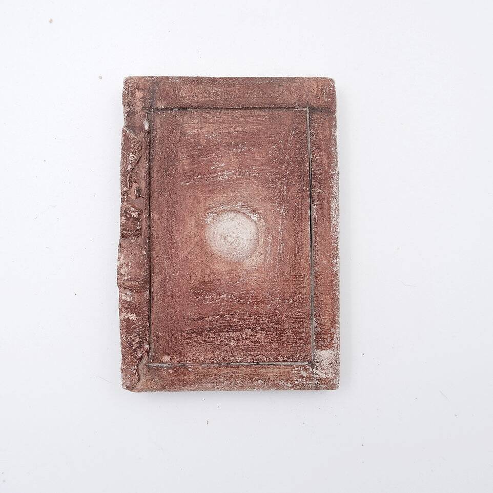 Set of 3 terracotta Books "Fond d'Atelier" N.Lebrun - Belgium 1980s