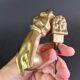 Antique gilt bronze door knocker – Stylized hand