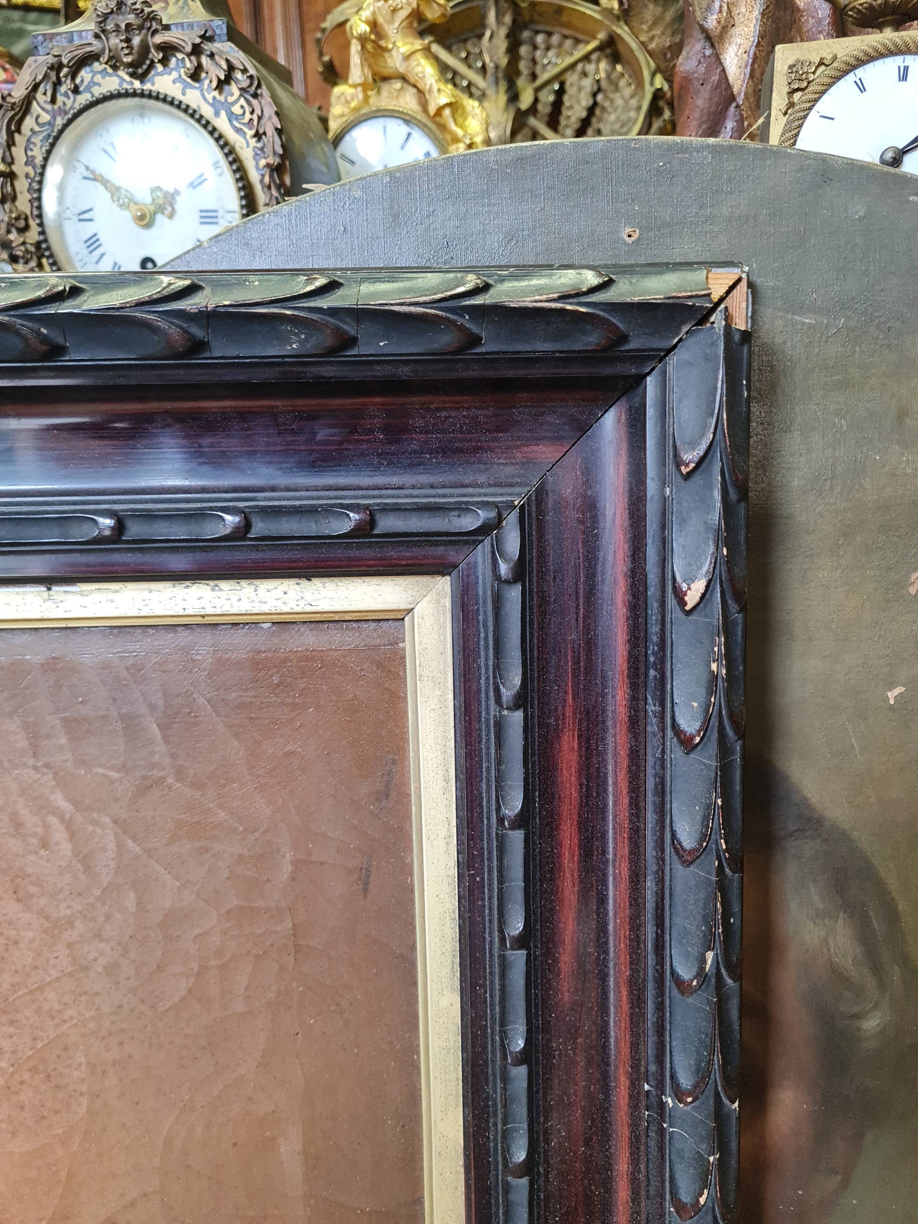 XIX th century, portrait of woman oil on canvas