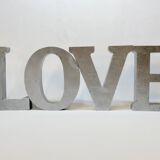 4 decorative letters metal sign LOVE FLY