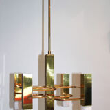 Sciolari chandelier, 5 square lights, 1970
