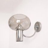 Vintage chrome metal wall light 1970s Sciolari style