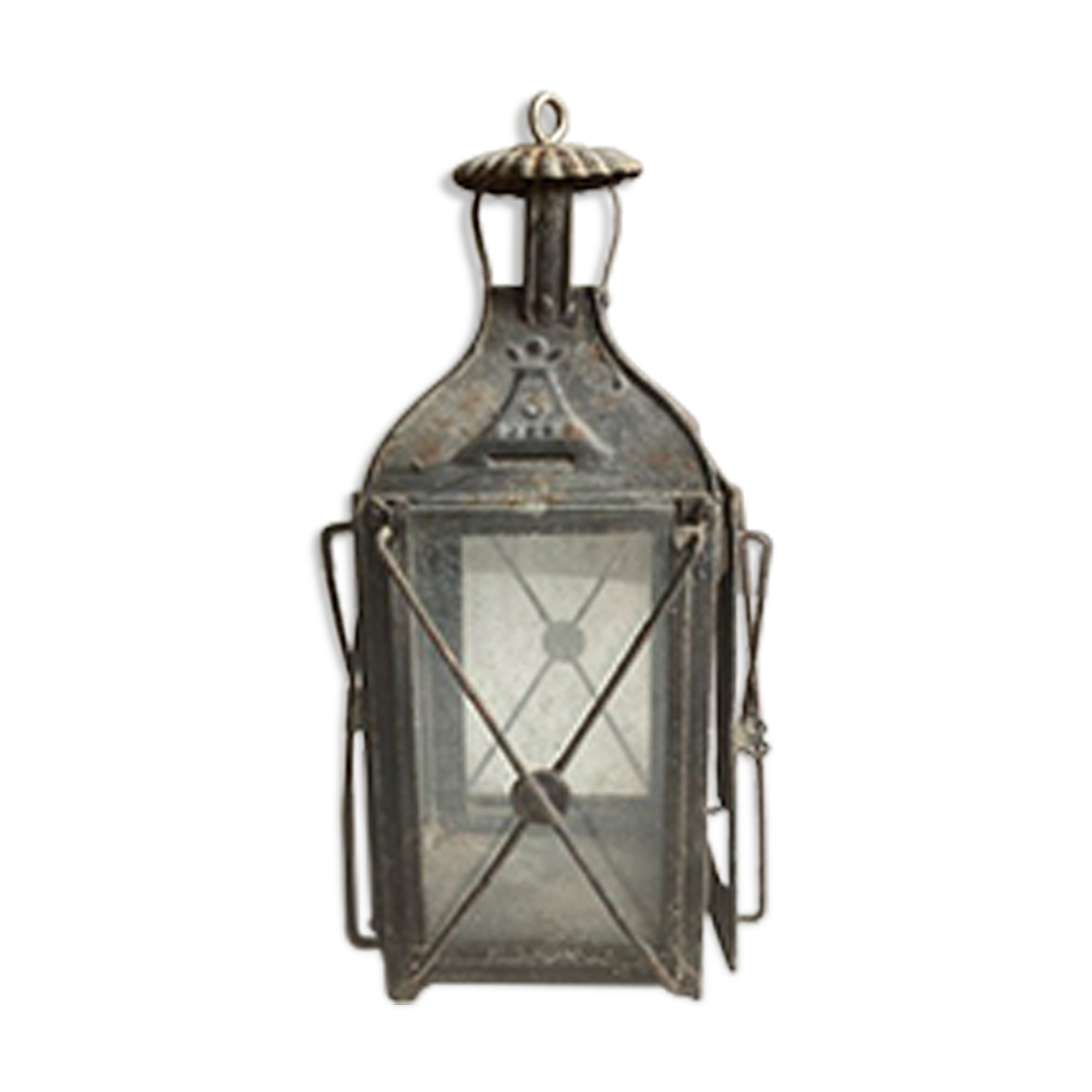 Antique lantern in black metal
