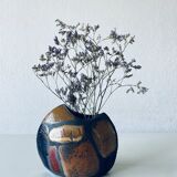 Enamelled ceramic lens vase